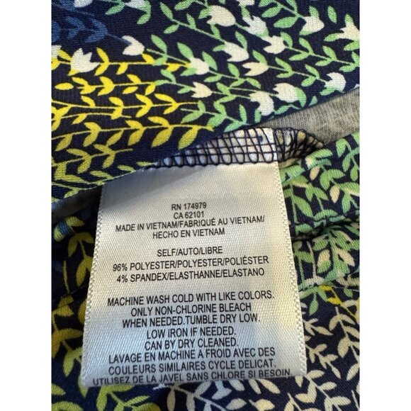 BCBGMaxAzria Wrap Dress Medium M Blue Stretch 3/4 Long Sleeve Washable - Picture 10 of 11